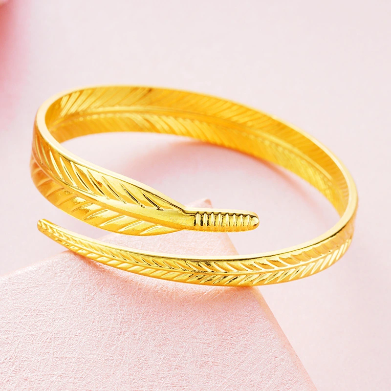 Love Secret Feather Open Bracelet Pendant Ring