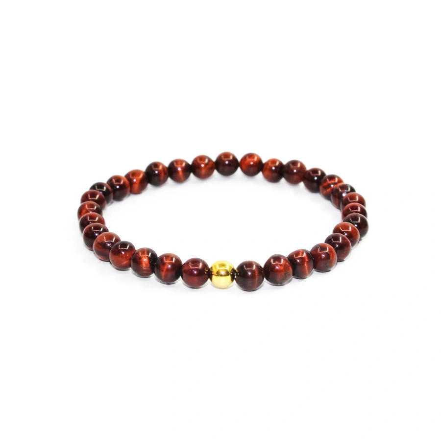 6mm Natural Stone Bracelet Turquoise Tigers Eye 24k Gold And Copper Bead Bracelet