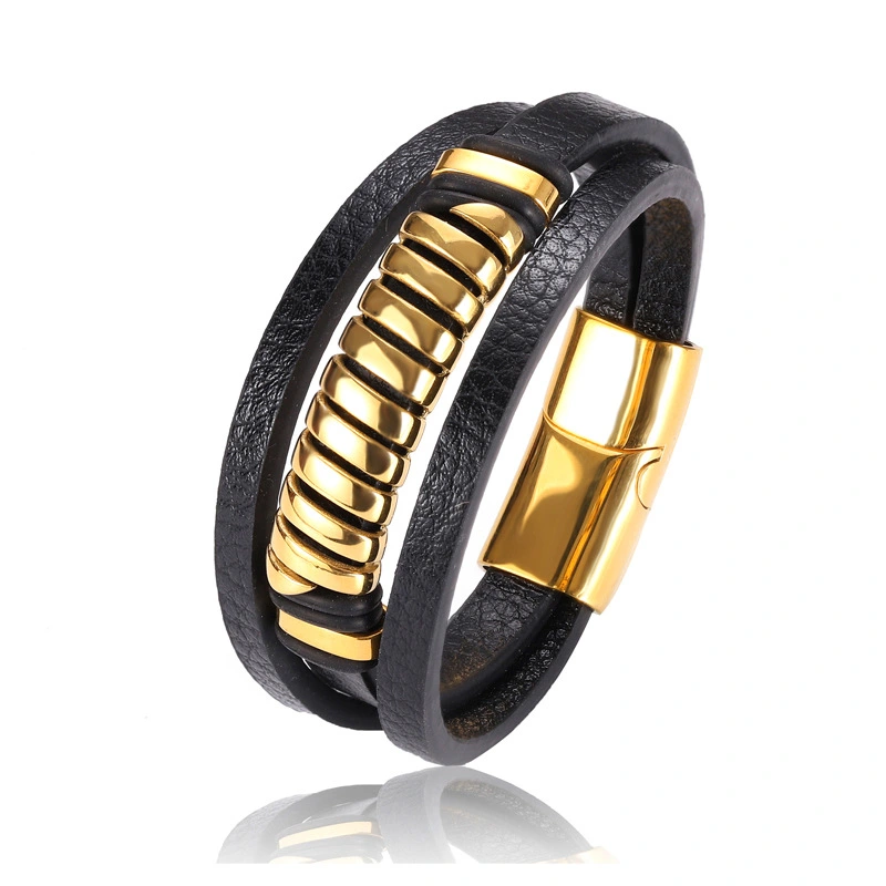 Stainless Steel Round S-shaped Bracelet Gold Exaggerated Personality