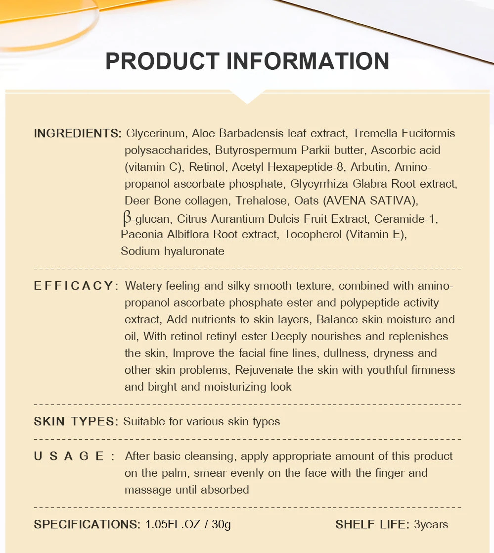 Retinol Compacts To Relieve Aging And Exfoliating Cream
