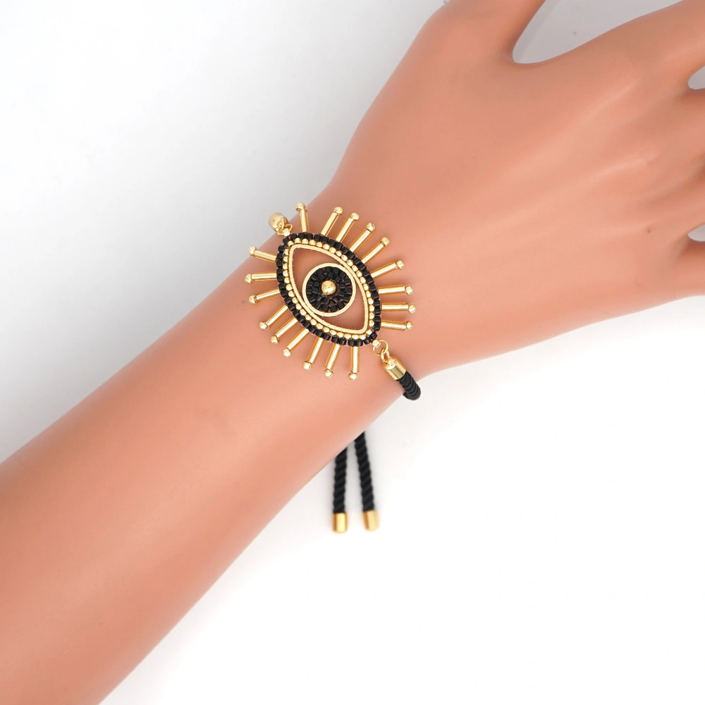 Rice beads hand-woven Evil Eye lucky eye bracelet