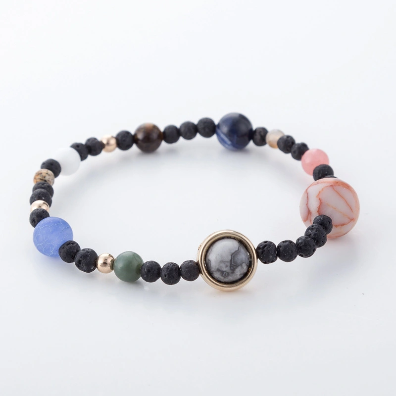 Nine Planetary Planet Bead Bracelet