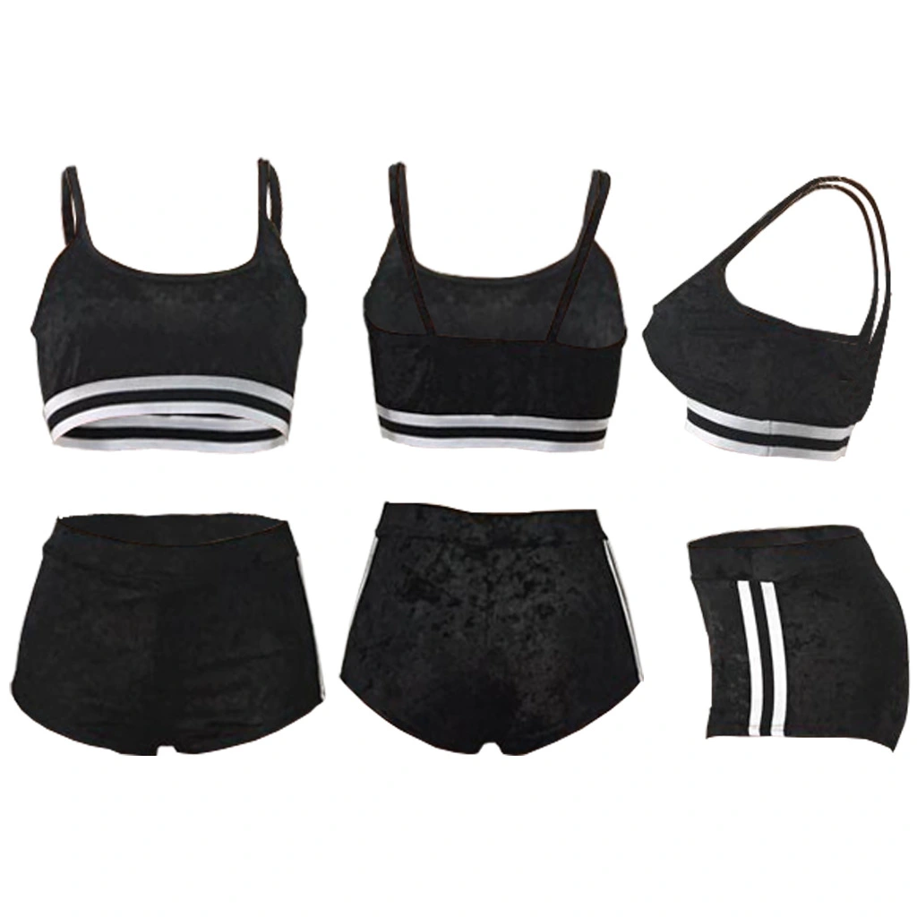 Gold Velvet Sling Hip Fashion Two-Piece Set