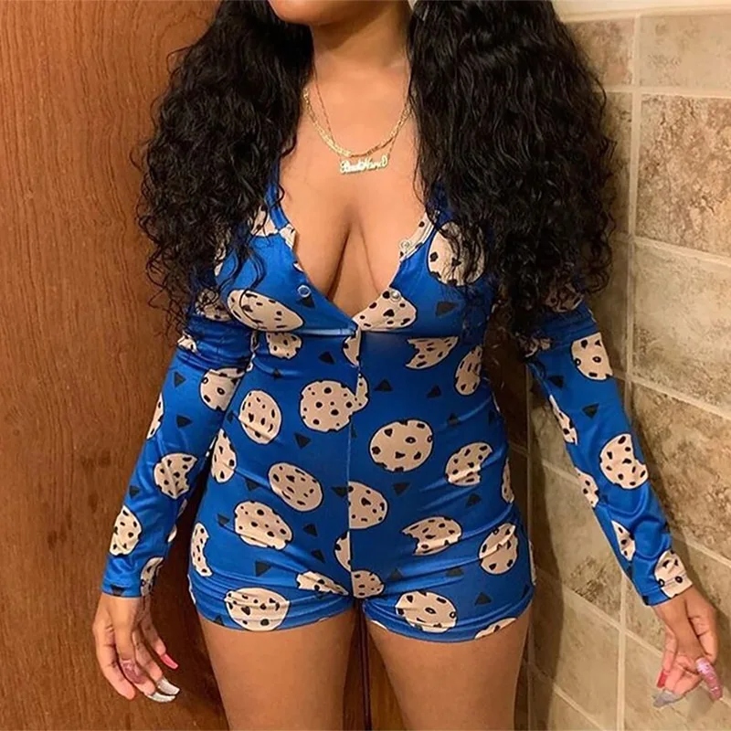 Explosive printed slim slim sexy jumpsuit