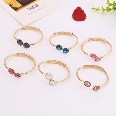 Multicolor double cluster love bracelet