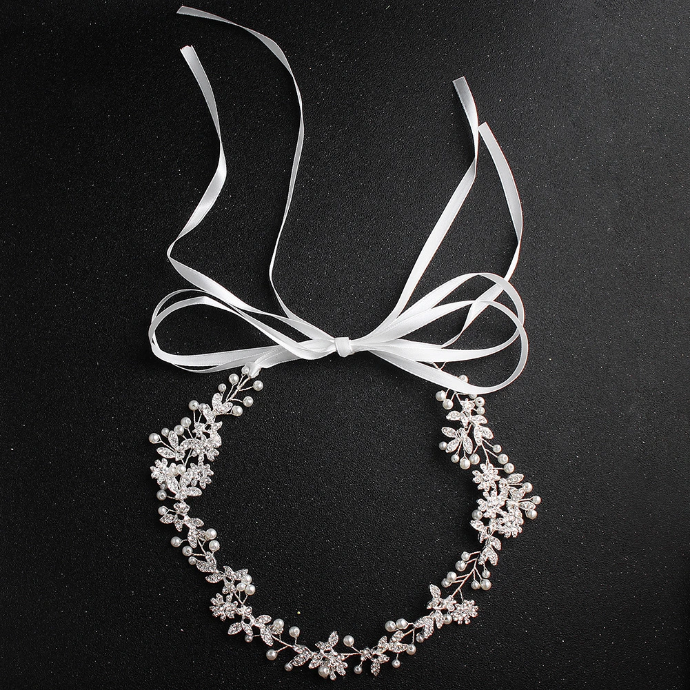 Pearl rhinestone handmade metal headband
