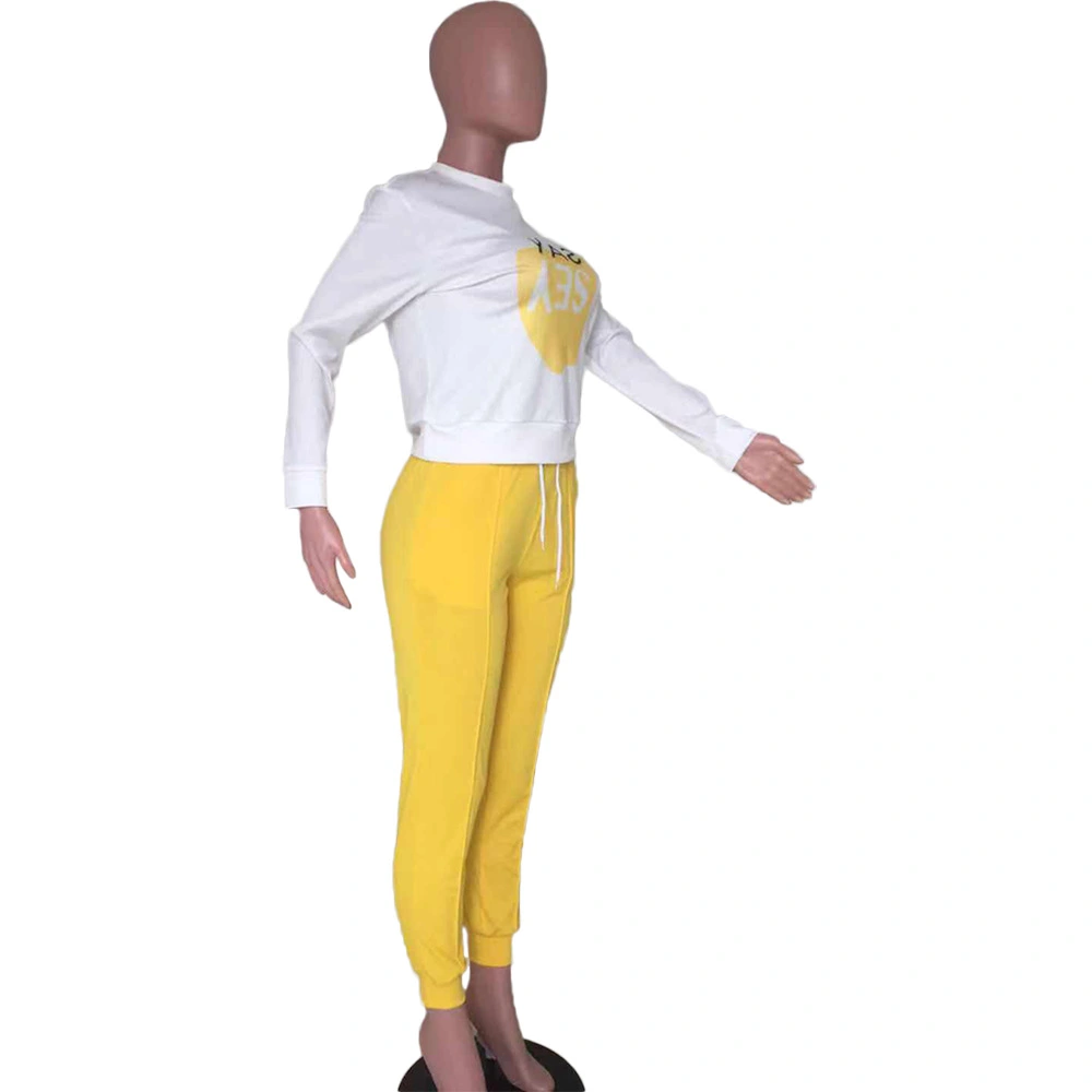 Letter print fashion sports and leisure suit