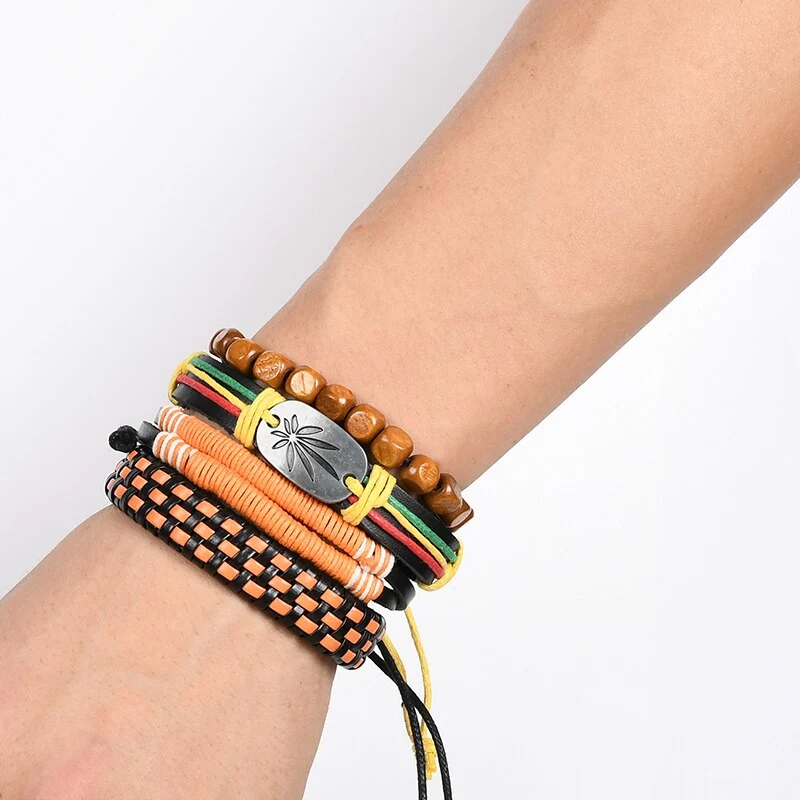 Leather woven bracelet