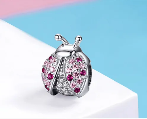 S925 sterling silver seven-star ladybug beads
