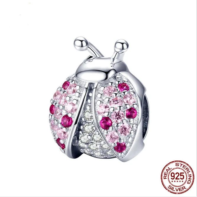 S925 sterling silver seven-star ladybug beads