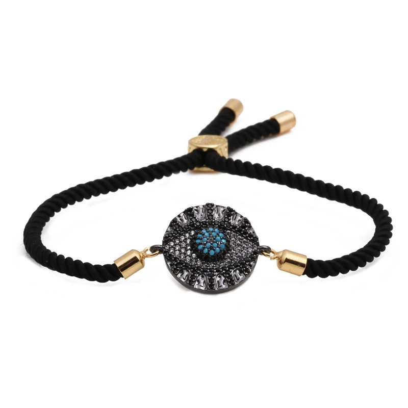 Devil's eye zircon adjustable pull bracelet