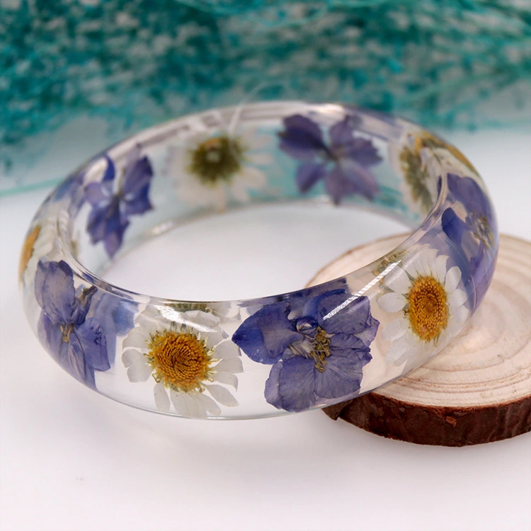 Artificial Gutta Percha Resin Dry Flower Bracelet Natural Real Flower Bracelet