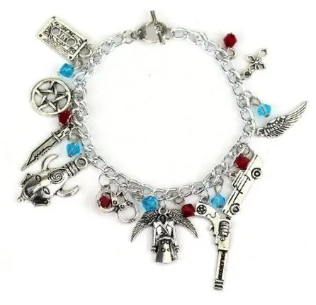 Charms Jewelry Series Supernatural Dean Winchester Sword Weapon Pendants Bracelets For Women Punk Bracelet Bangle