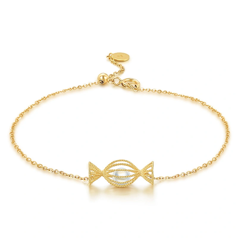 Candy plated 18k yellow gold bracelet