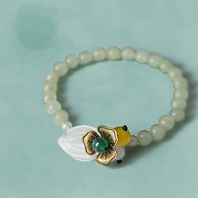 Ethnic style aventurine jade single circle bracelet