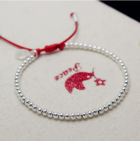 S925 sterling silver red rope bracelet