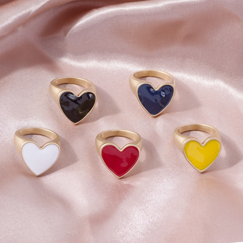 Matte Gold And Matte Silver Nectarine Heart Ring