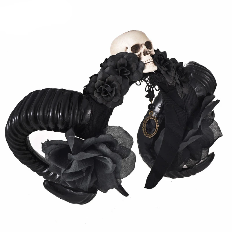 Black flower headband