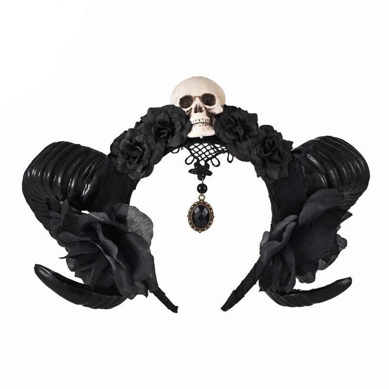 Black flower headband