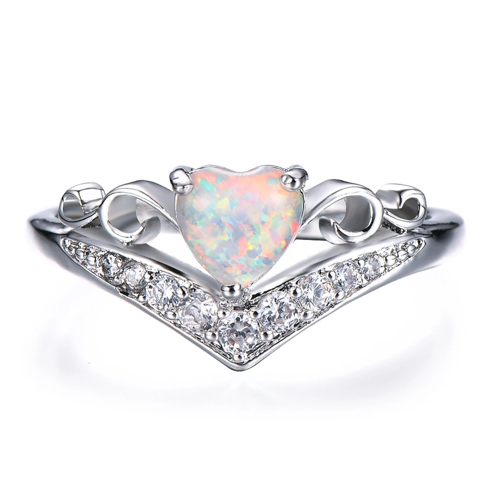 Heart shaped V diamond ring