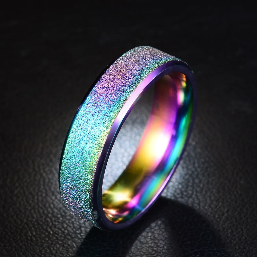 Frosted Individual Ring Stainless Steel Ring