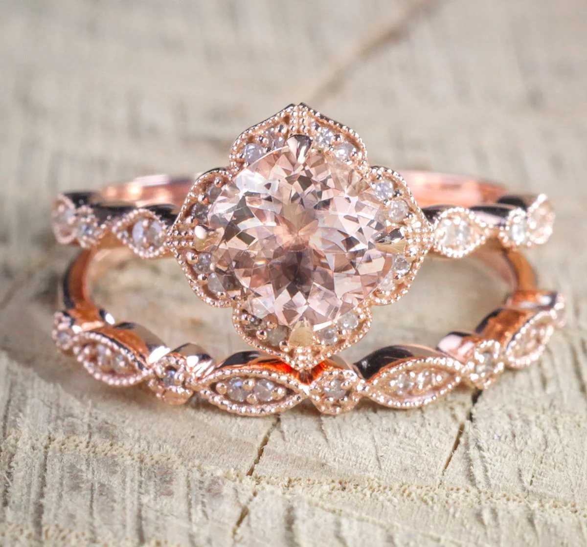Zircon Micro-Pink Diamond Engagement Ring