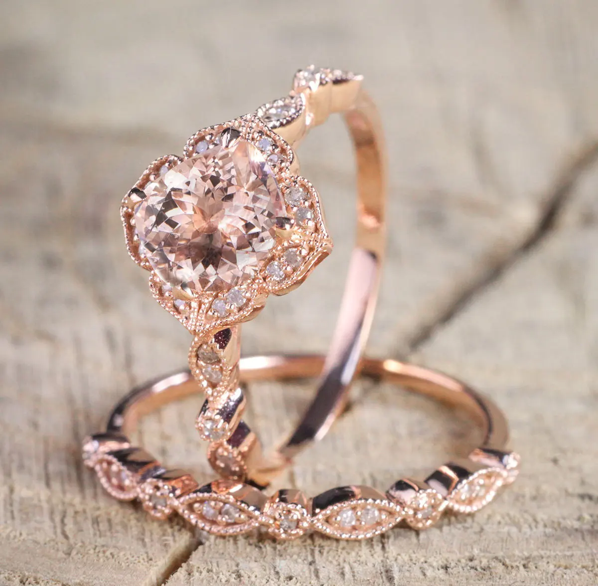 Zircon Micro-Pink Diamond Engagement Ring