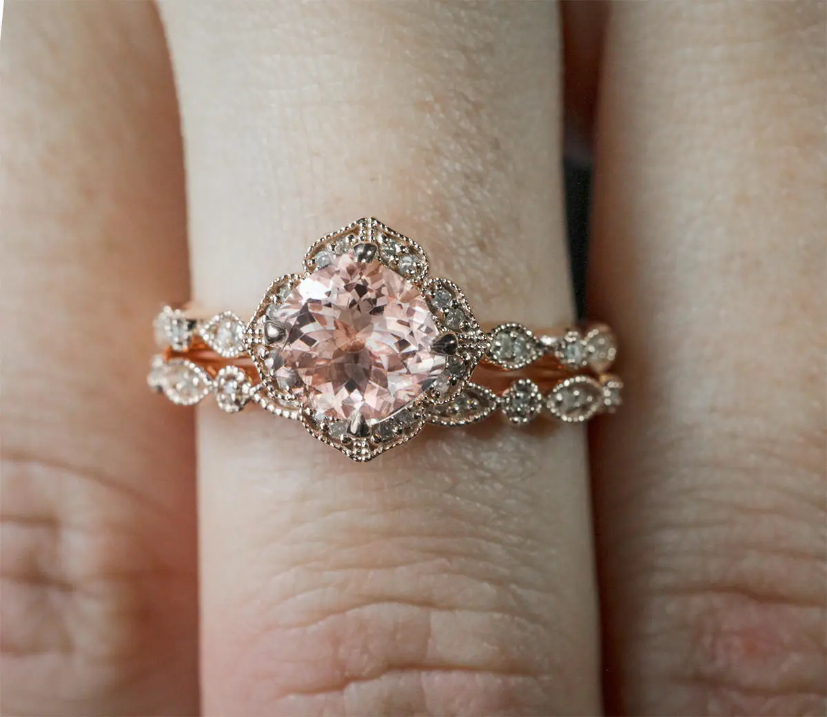Zircon Micro-Pink Diamond Engagement Ring