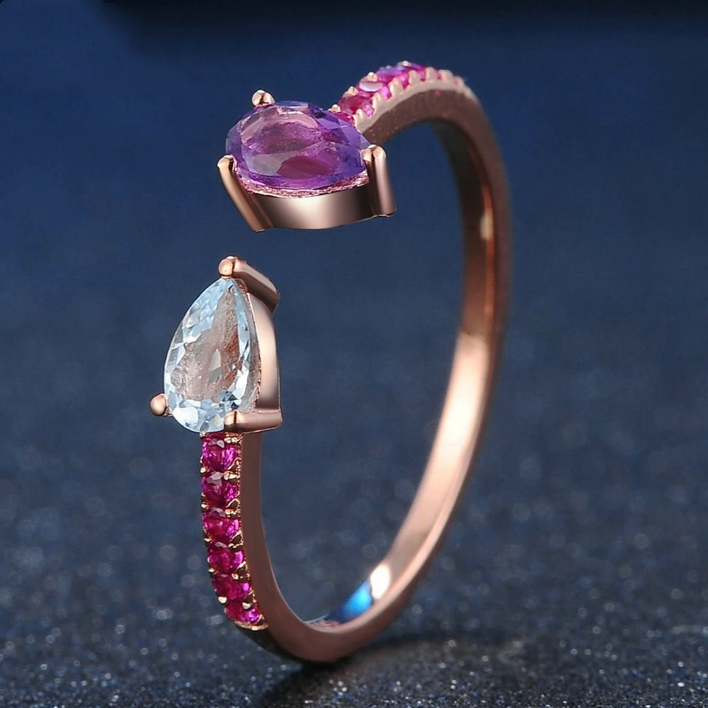 Amethyst and Rose Gold Ring