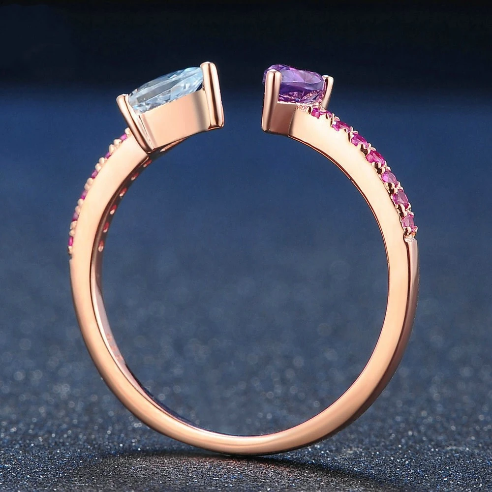 Amethyst and Rose Gold Ring