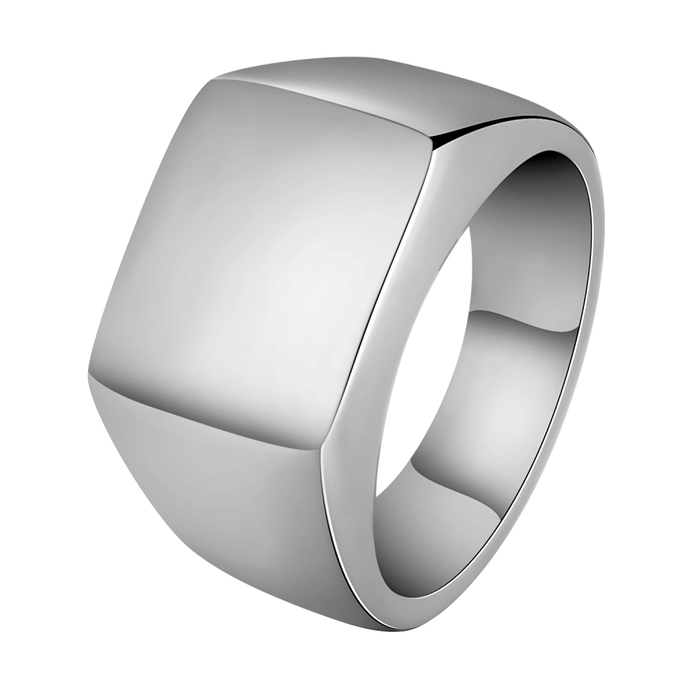 Titanium steel punk new big square can be customized custom stainless steel ring