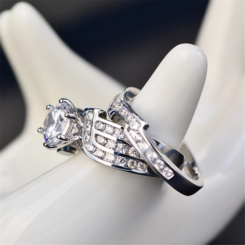 Engagement Zircon Micro-inlay Ring Couple Ring Super