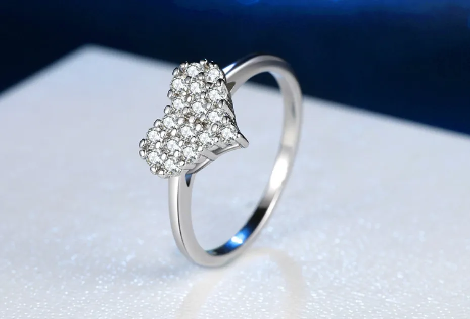 Heart shaped diamond ring