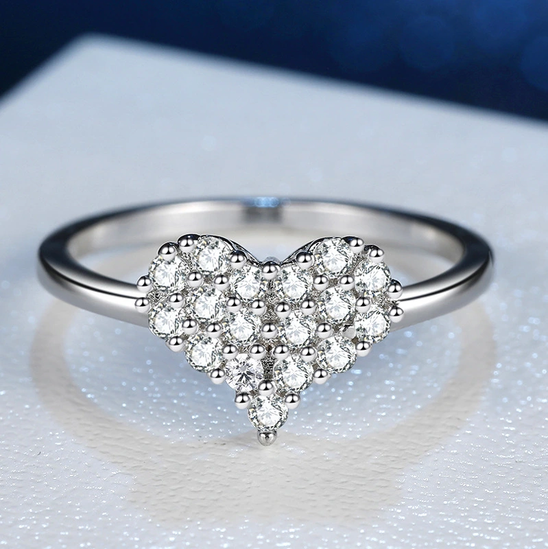 Heart shaped diamond ring