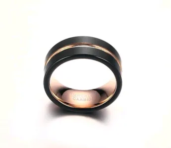 New high quality tungsten steel ring 8MM rose black ring men's ring