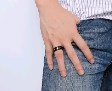 New high quality tungsten steel ring 8MM rose black ring men's ring