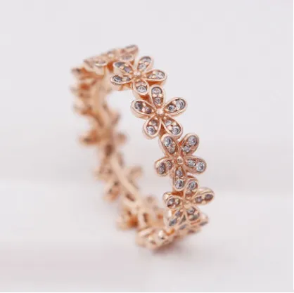 Rose gold dazzling daisy cluster ring