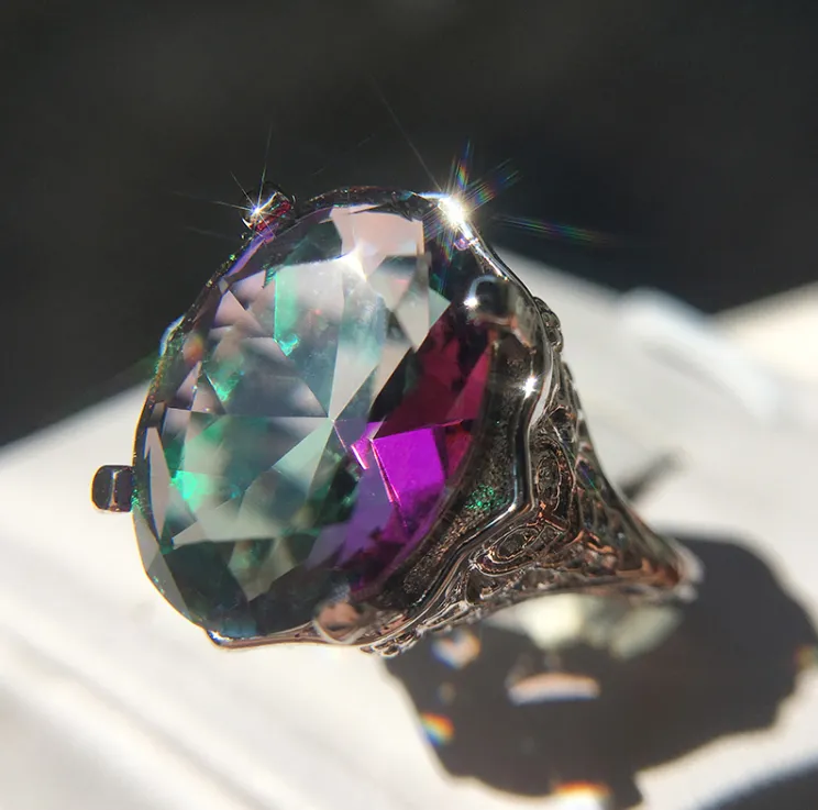 Purple Zircon Platinum Plated Ring