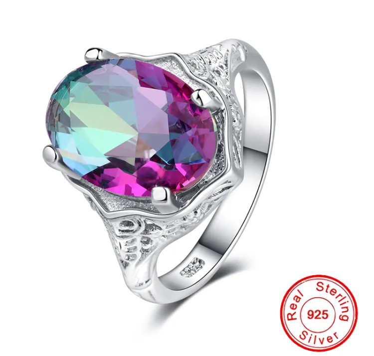 Purple Zircon Platinum Plated Ring