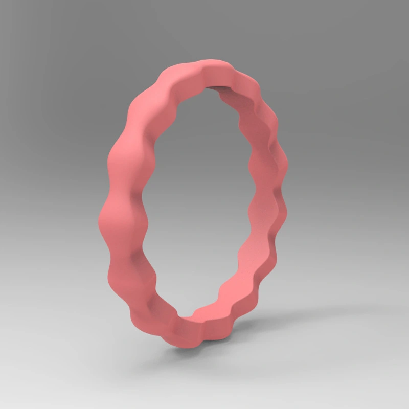 Wave pattern 3mm silicone ring