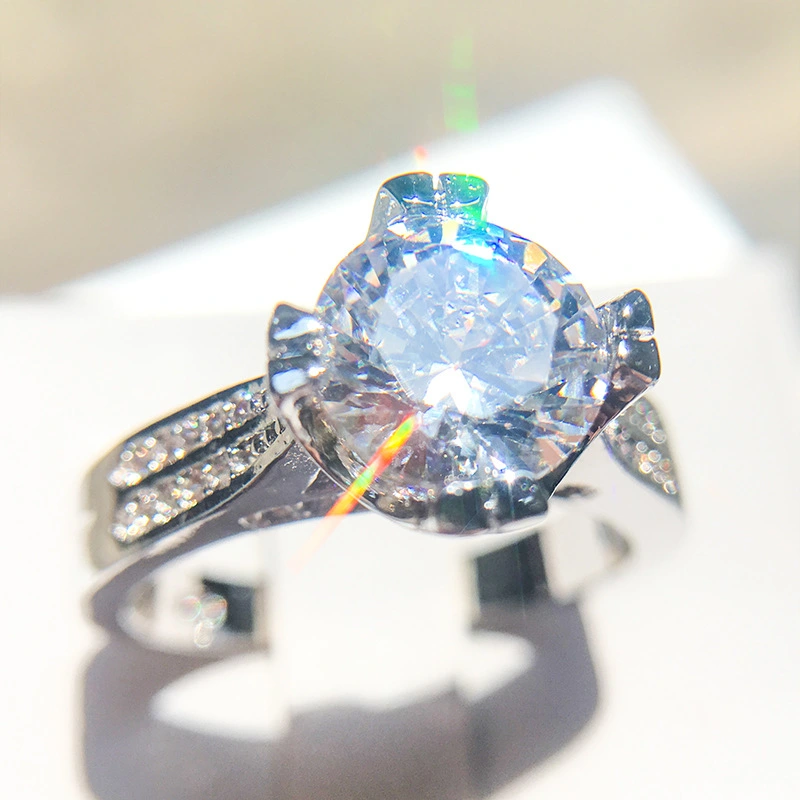 European and American ring diamond zircon female fashion trend ring jewelry