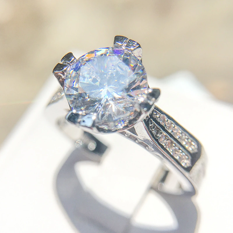 European and American ring diamond zircon female fashion trend ring jewelry