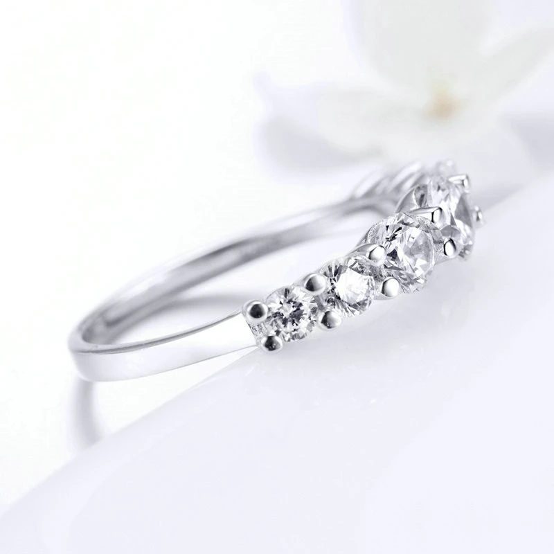 S925 sterling silver platinum plated ring