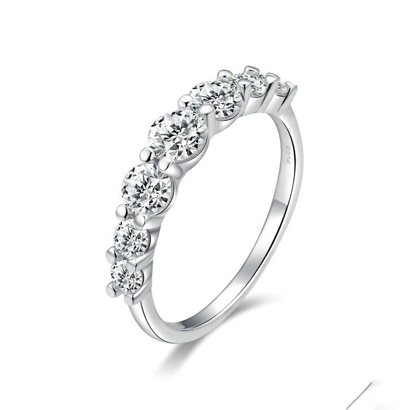 S925 sterling silver platinum plated ring