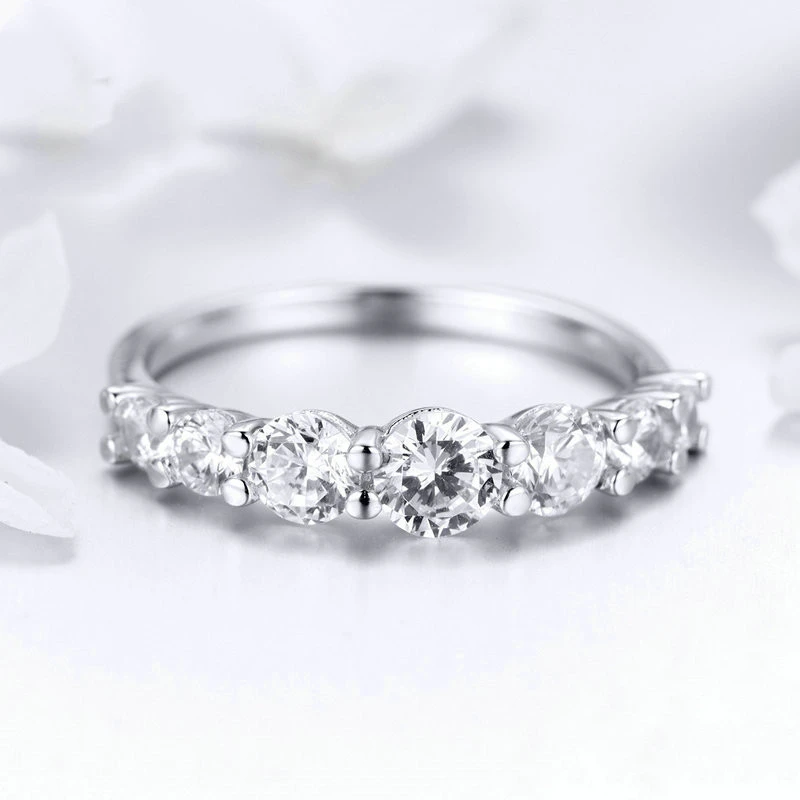 S925 sterling silver platinum plated ring