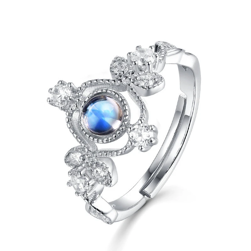 Blue Moonstone 925 Sterling Silver Ring