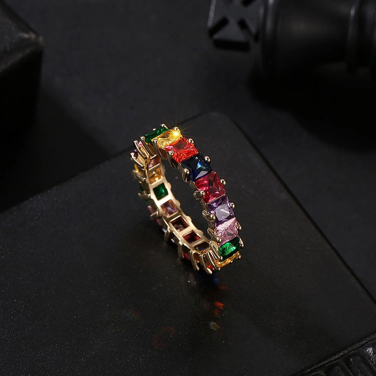 Colorful zircon ring