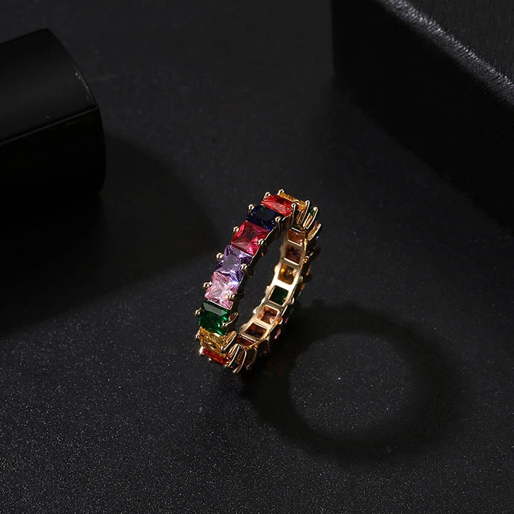 Colorful zircon ring