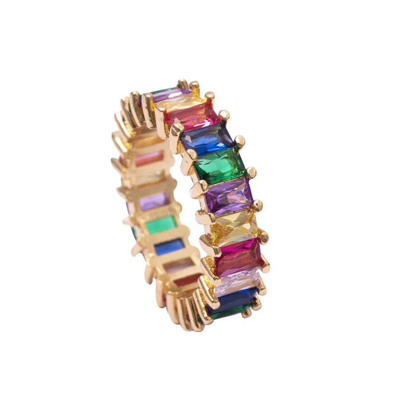 Colorful zircon ring