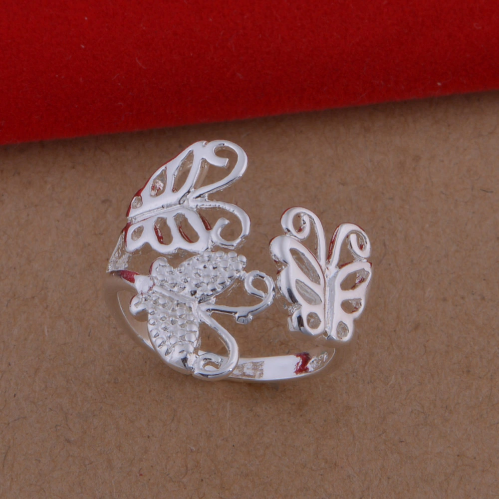 Silver Plated 925 Korean Fashion Butterfly Ring Jewelry